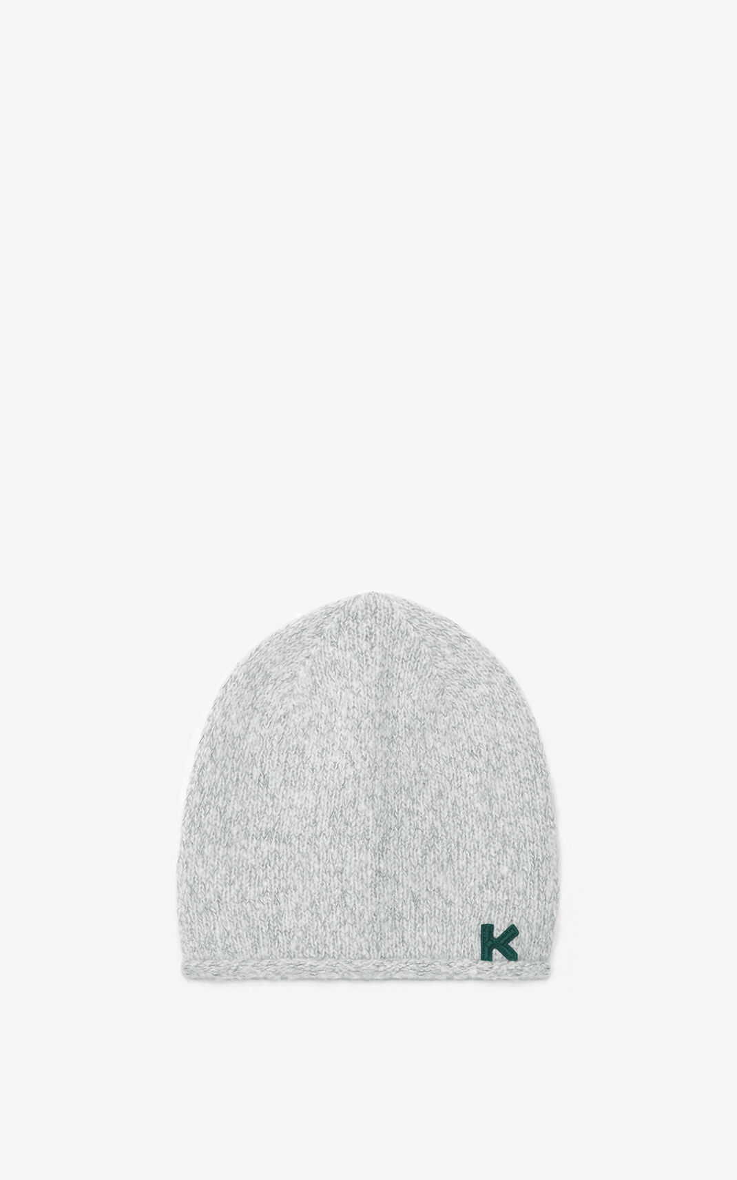 Gorro Kenzo K Logo cashmere Feminino - Branco | 870UAKQON